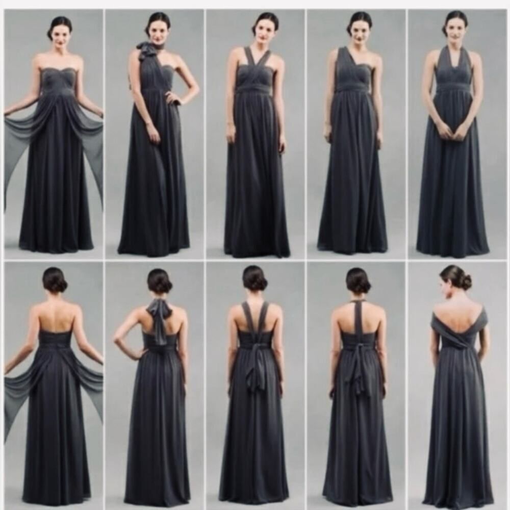 Jenny Yoo Aidan Convertible Strapless Long Maxi Dress Black Size 2